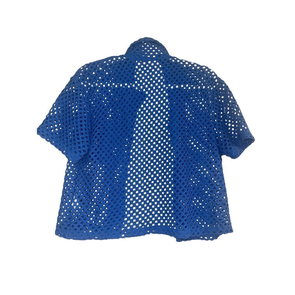 ✨Cotton On Crochet Button Down Blue Sz 4 Top✨ - Picture 2 of 5